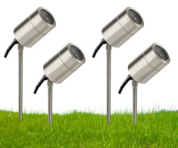4 X Stainless Steel Garden Ground Spike Light Adjustable Outdoor Spike