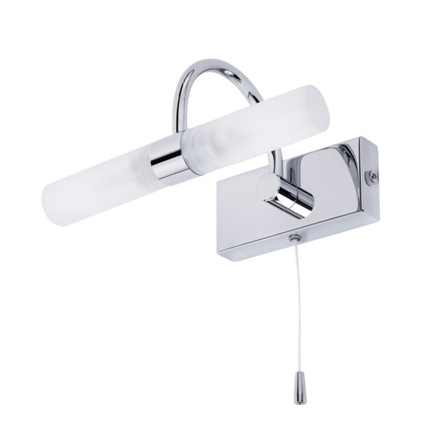 Litecraft Crista Bathroom Ip44 Polished Chrome Wall Light With Pull