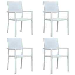 Garden Chairs 4 Pcs White Plastic Rattan Look Vidaxl