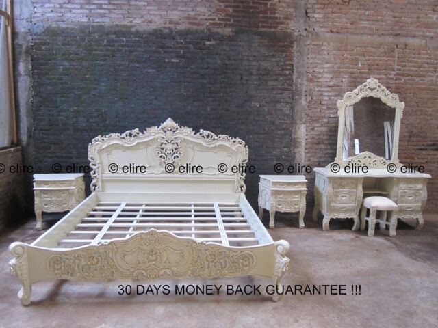 >>bedroom Set Any Size Super King Double White Black Cream French