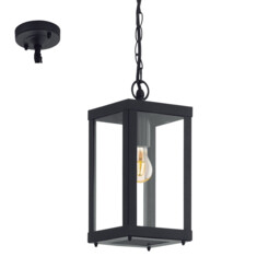 Outdoor Suspension Light 1 Bulb Black With Glass Gl1294