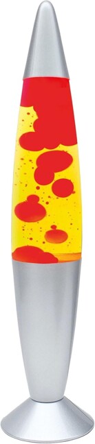 "Global Gizmos 48850 16"" Red & Yellow Lava Lamp / Silver Base / Retro"