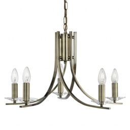 Ceiling Light Brass Ascona 5 Antique Searchlight 4165-5ab