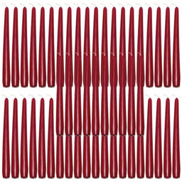 "Burgundary Taper Dinner Candles Unscented 7 Hour Burn Time 9"" 24cm"