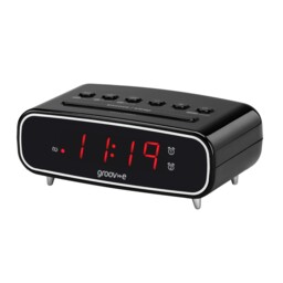 Digital Alarm Clock With Fm Radio Lcd Display Dimmer Battery Mains
