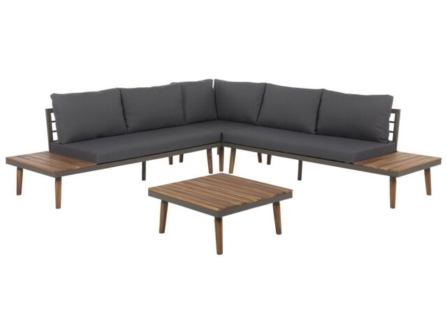 Lounge Set Corato Acacia Wood Grey Reversible 5 Seater