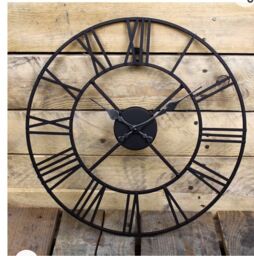 Klass Home Collection Indoor Roman Numerals Wall Clock - Black, 60cm