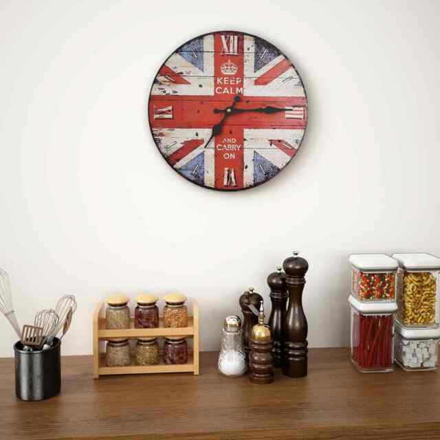 Vintage Wall Clock Uk 30 Cm Vidaxl