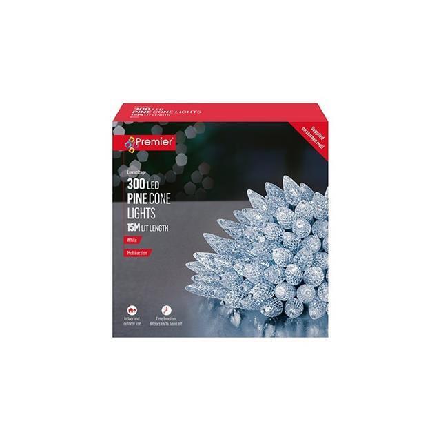 Premier 300l C6 Bulb Cap Light String White Christmas Decoration