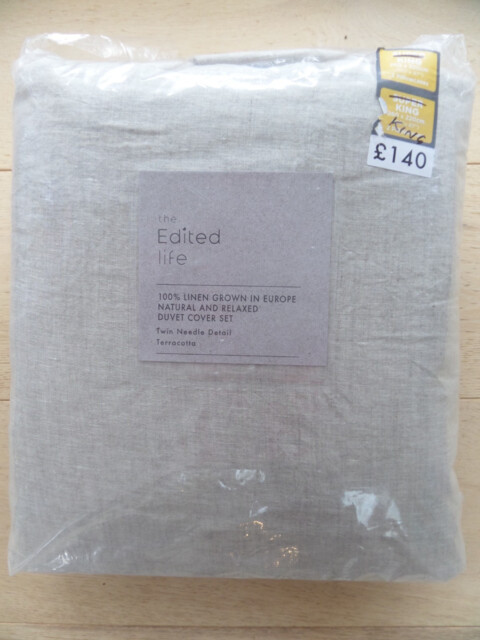 Dunelm The Edited Life King Size Duvet Cover Set In Natural 100% Linen