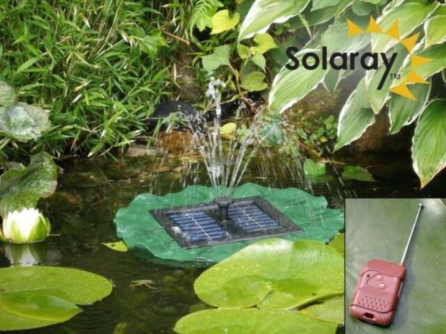 Floating Lily Pad Solar Water Fountain With Lights D36cm Remote