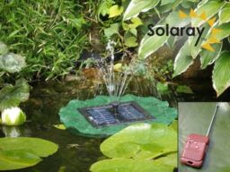 Floating Lily Pad Solar Water Fountain With Lights D36cm Remote
