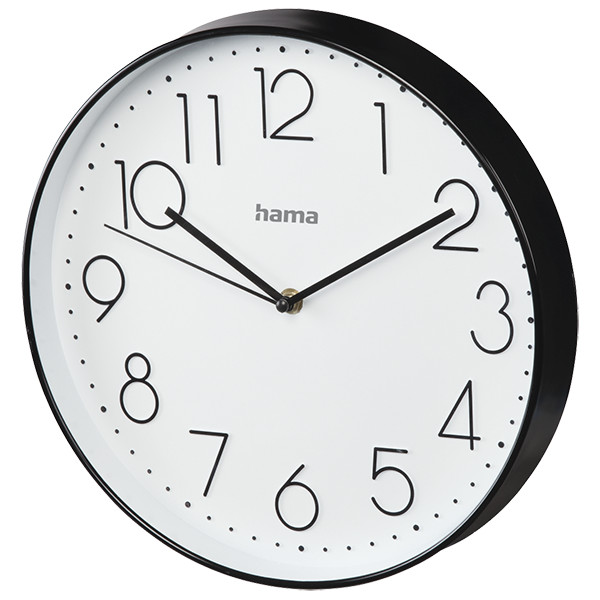 Hama Elegance Wall Clock 30cm Silent Quiet In Black & White 186389