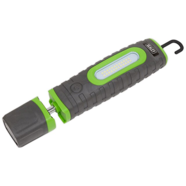 Sealey Rechargeable 360° Insp Lamp 24 Smd Led + 3w Led Green 2 X Li-on