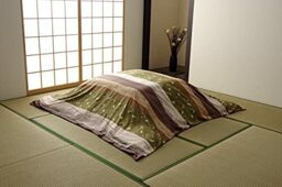 "Ikehiko Japanese Kotatsu Futon Cover ""koyomi"" Green 215 X 215cm"