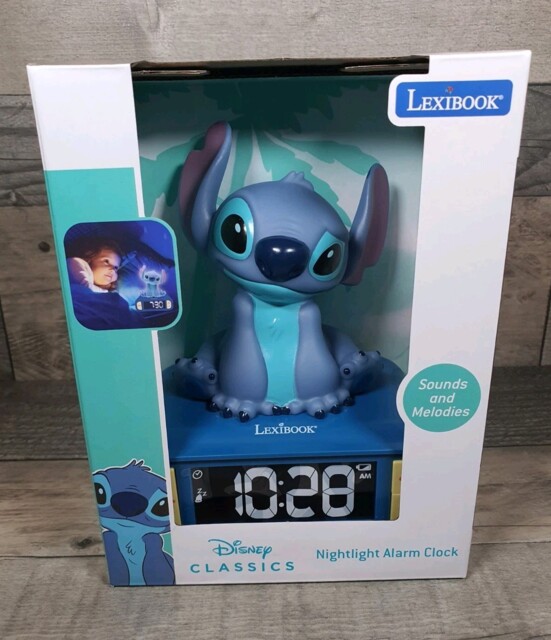 Lexibook Disney Stitch Nightlight Alarm Clock Sounds & Melodies Kids