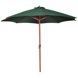 Parasol With Brown Pole Outdoor Garden Umbrella Canopy Sunshade