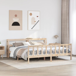 Bed Frame Solid Pine Natural 140x200 Cm Untreated Freestanding