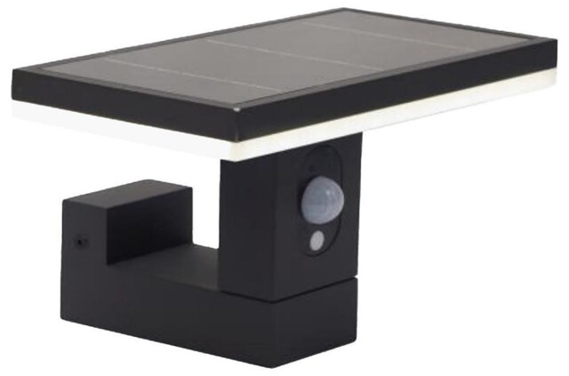 Aluminium Solar Led Wall Light With Pir, Graphite - 4l2/6004