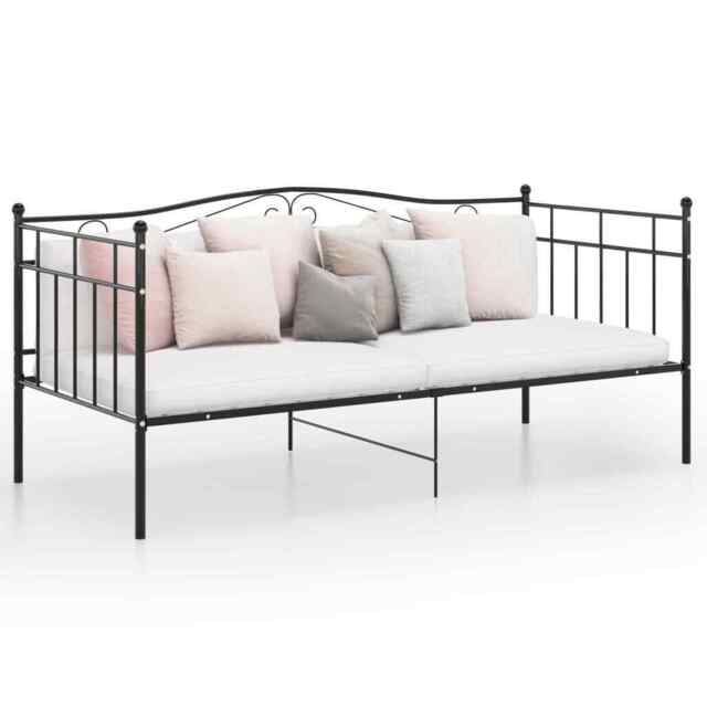 Sofa Bed Frame Without Mattress Black Metal 90x200 Cm Vidaxl