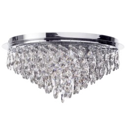 Litecraft Crystal Effect Droplet Flush Mount Polished Chrome G9