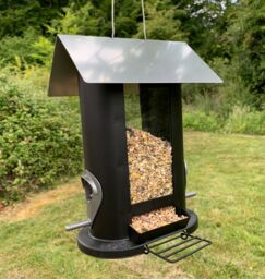 Oval Shaped Hanging Bird Seed Feeder With 4 Feeding Ports For Garden