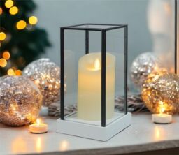 Xmas Artificial Candle Holder With Large Led Candle Battery Operated -