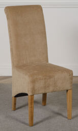Montana Beige Fabric Dining Chairs - Scroll Top Beige Dining Chairs W/