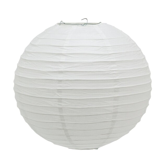 30cm White Paper Lampshade -classic Bamboo Style Ribbed Paper Lantern