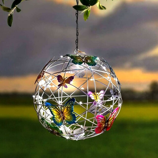 Akin Solar Hanging Butterfly Ball Light - Outdoor Garden Decoration,