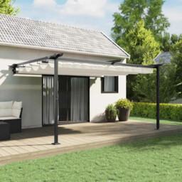Wall Mounted Gazebo Cream Steel Vidaxl