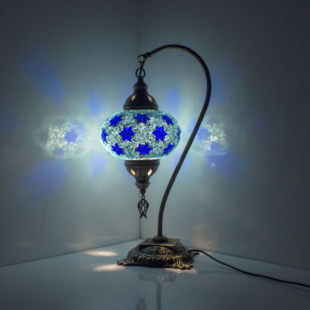 Turkish Moroccan Colourful Mosaic Lamp Light Tiffany Glass Desk Table