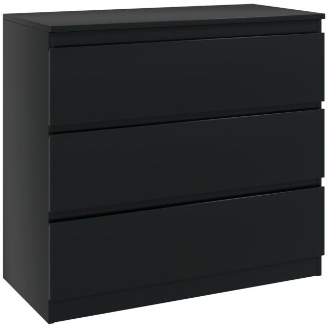 Black Chest Of Drawers 3 Drawer Storage Cabinet Bedroom Dresser Unit