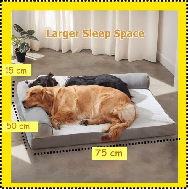 Dog Bed Washable Cover Memory Foam Orthopedic Dog Bed, Size 75x50x15