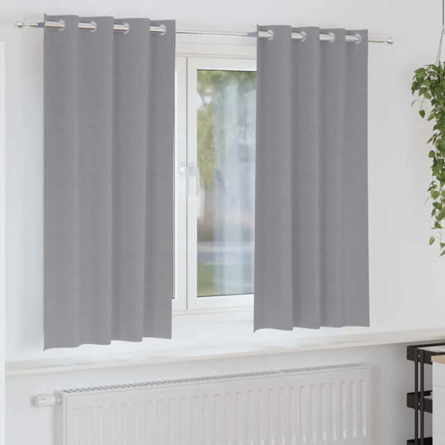 Curtains With Curtains 2 Pcs Light Grey Polyester Vidaxl
