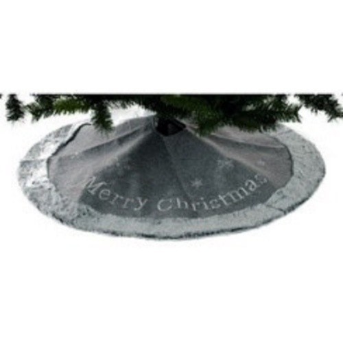 Festive 100cm Grey Fur Tree Skirt P013632