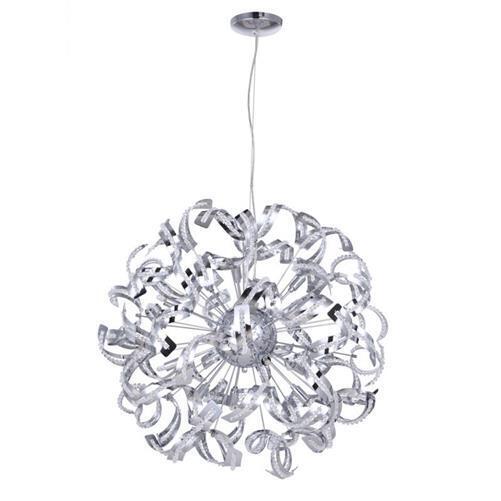 Litecraft Twirl Polished Chrome Ceiling Pendant Crystal Effect 12