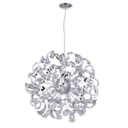 Litecraft Twirl Polished Chrome Ceiling Pendant Crystal Effect 12