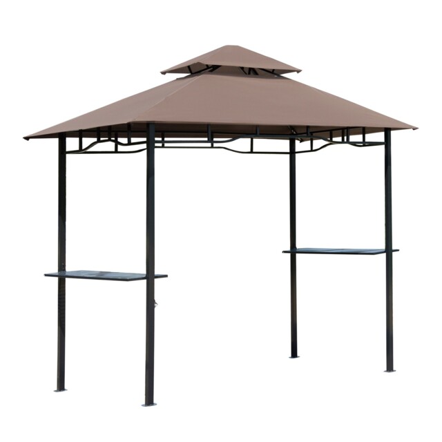 Outsunny Outdoor Double-tier Bbq Gazebo Shelter Grill Canopy Barbecue