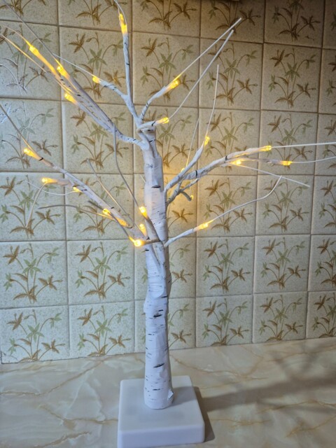 White Birch Tree Lamp/light With 20+ Leds