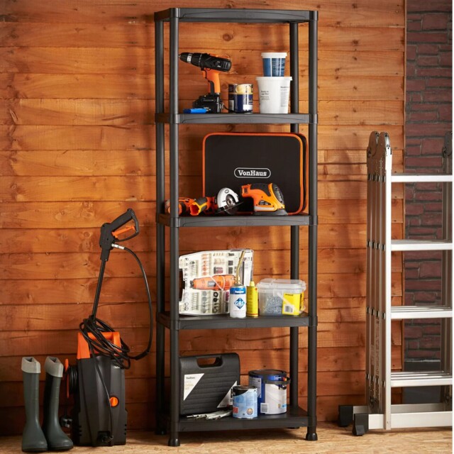 Garage Racking Shelving Unit Tier Plastic Shelf Heavy Duty Home
