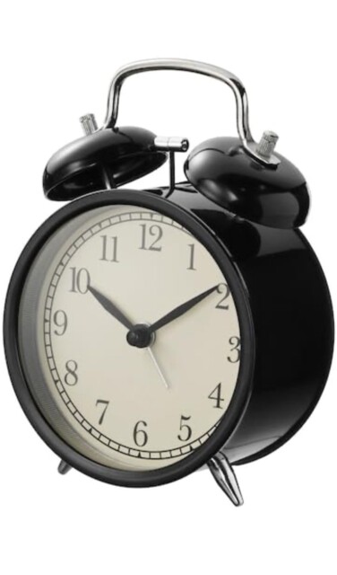 Ikea Dekad Retro Loud Double Bell Mechanical Wound Alarm Clock Black