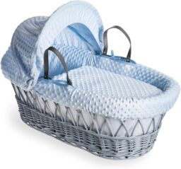 Clair De Lune Dimple Wicker Moses Basket With Bedding Baby Bassinet 68