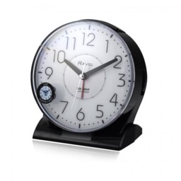 Quartz Alarm Clock Large Contemporary Bedside / Mantel - Black