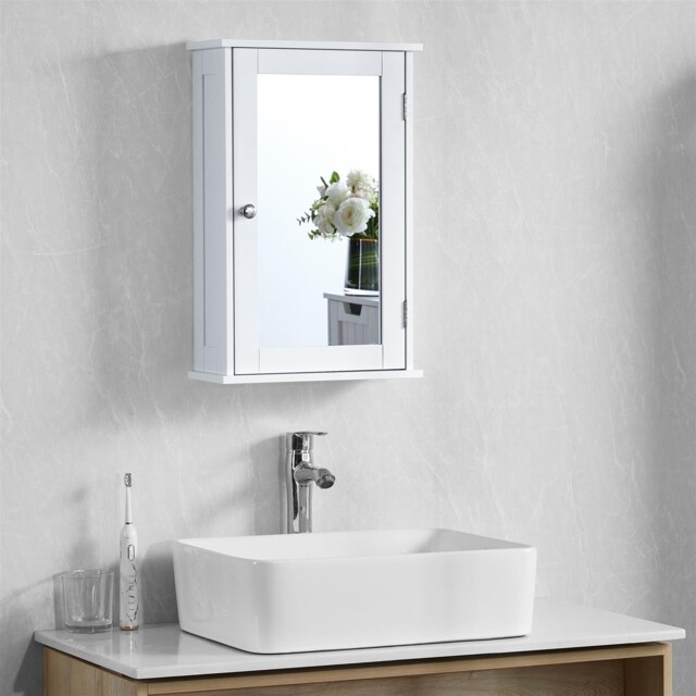 Bathroom Cabinet White Single Double Wallmount Mirrored Drawer Tall