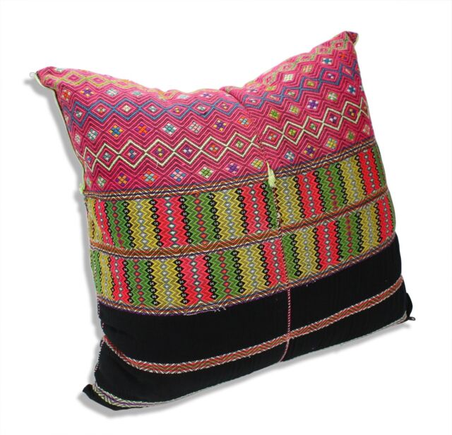 Authentic Karen Hilltribe Fabric Cushion, Large 50cm, Kc10, Handmade