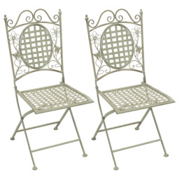 2 X Maribelle Folding Square Outdoor Garden Patio Chair White Floral