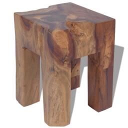 Stool Seat/footrest/side Table Furniture Home Solid Teak 30x30x40 Cm