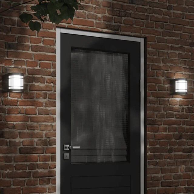 Outdoor Wall Light 2-pack Black Stainless Steel Glass 13.5x10.5x16.5cm
