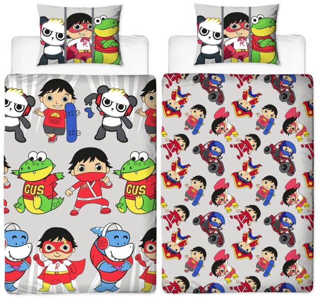 Official Ryans World Single Duvet Cover Reversible Bedding Ryan Toys